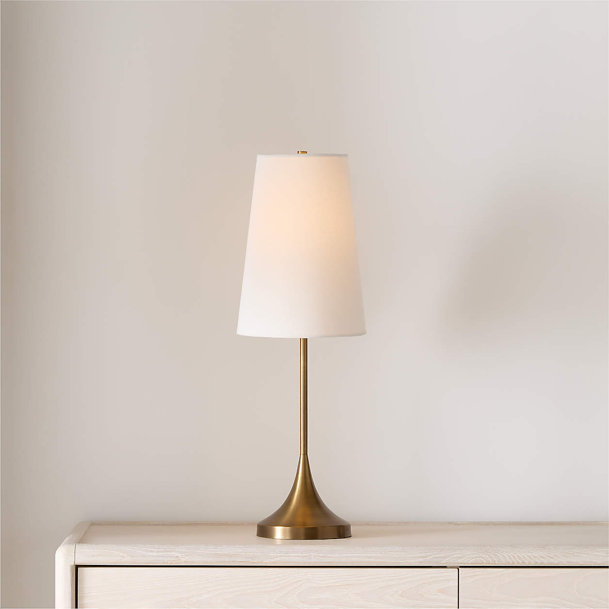 Seguin Brushed Brass Metal Table Lamp 24.5" + Reviews | Crate & Barrel | Crate & Barrel