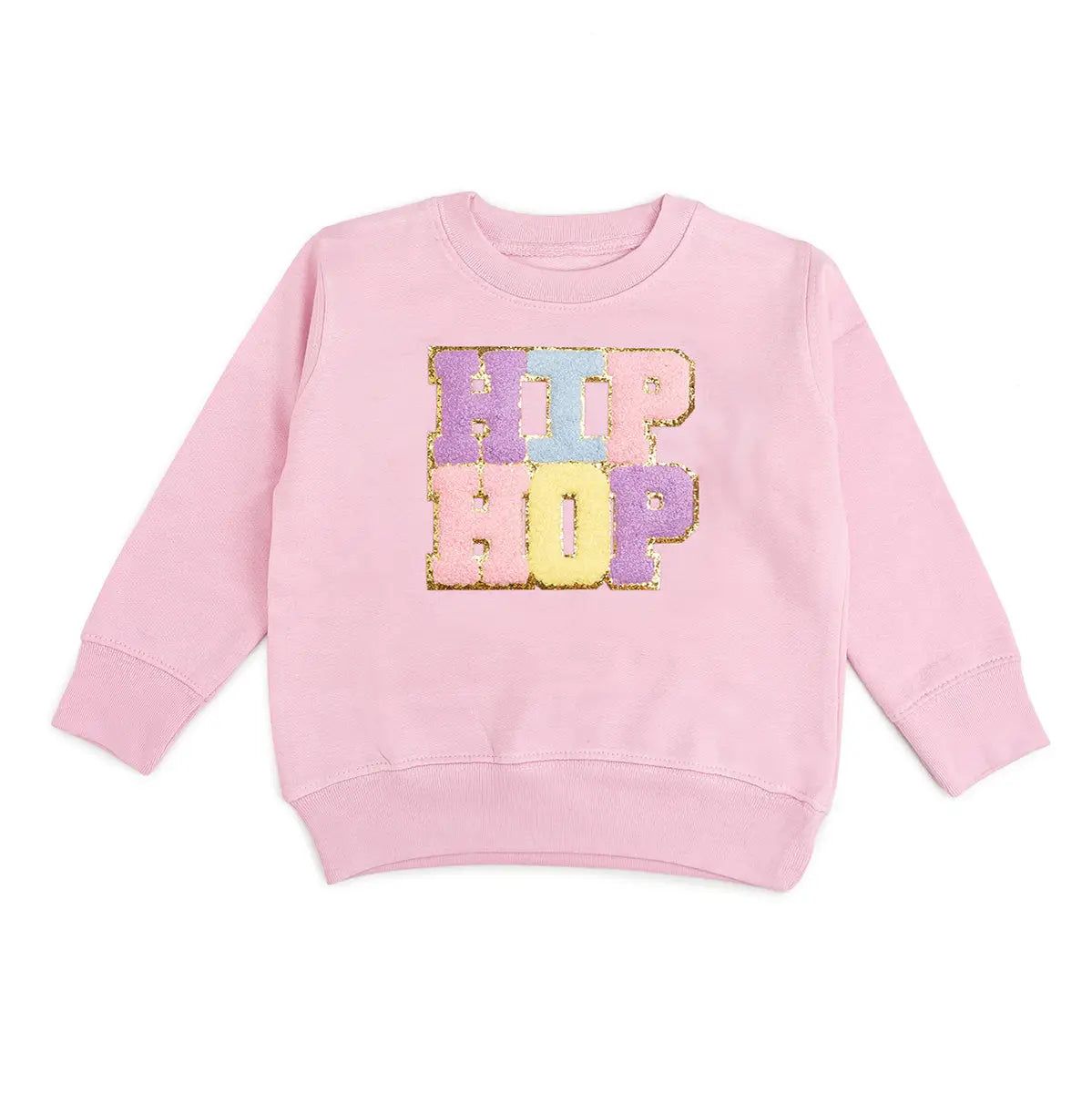 Sweet Wink Hip Hop Patch Long-Sleeve Sweatshirt - Pink | JoJo Mommy