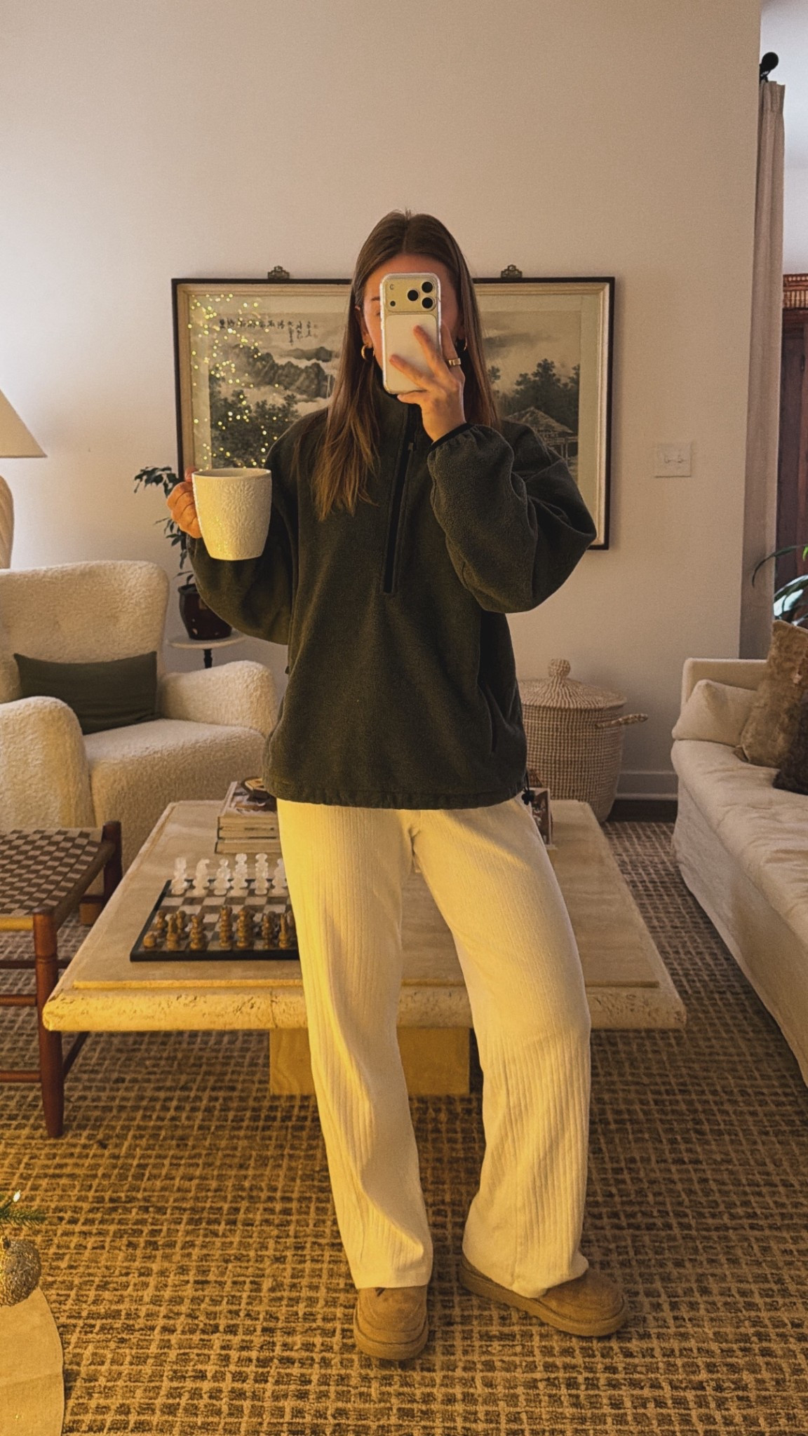 12/19/25 my cozy morning loungewear outfit, keeping it simple and comfortable with my Aritzia grey fleece quarter zip. It’s one of those staples I reach for constantly on slow mornings at home, perfect for layering, lounging, or easing into the day with a coffee in hand. wearing size Small 

#LTKootd #LTKmorningroutine