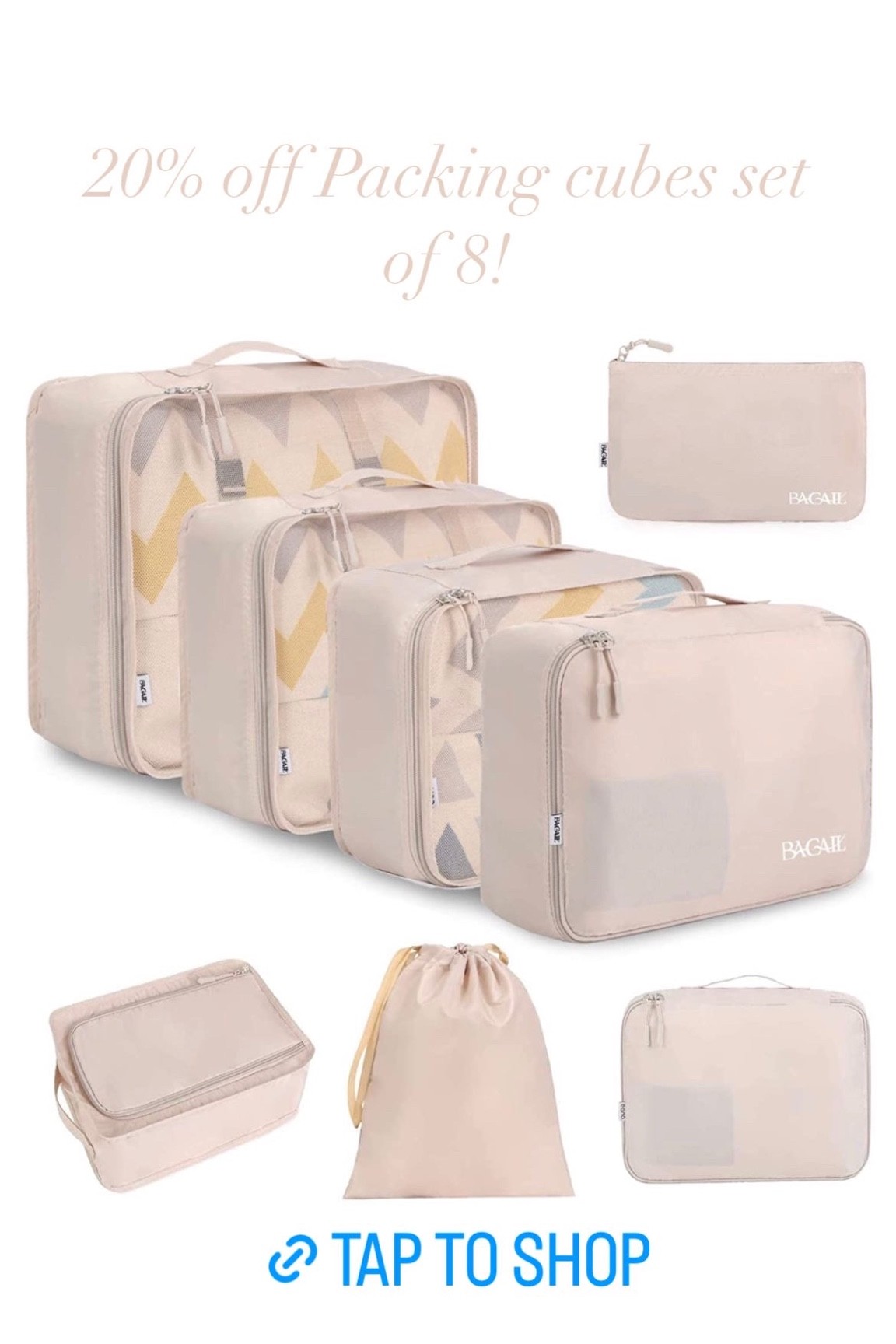 Packing cubes set of 8 20% off! A travel must have! 

Travel accessories, travel organization

#LTKtravel #LTKunder50 #LTKsalealert