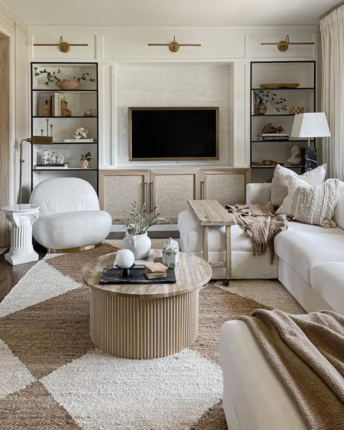 Ivory Jute Harlequin Trellis 6' x 6' Area Rug | Rugs USA