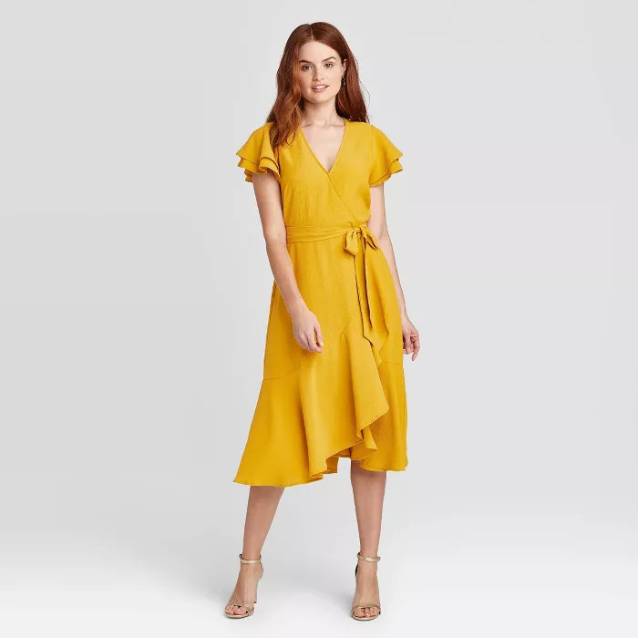 Women's Ruffle Short Sleeve Wrap Dress - A New Day™ | Target