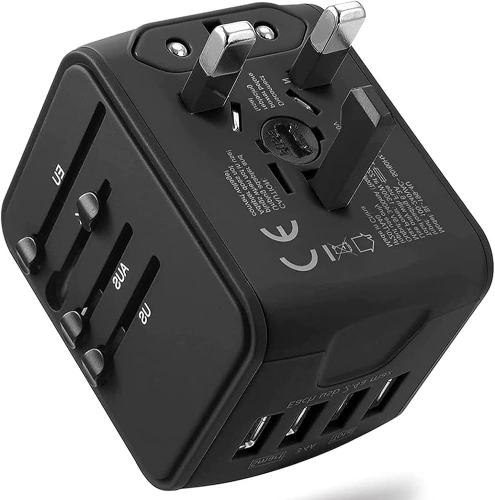 International Travel Adapter Universal Power Adapter Worldwide All in One 4 USB with Electrical P... | Amazon (US)
