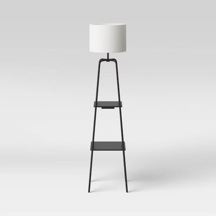 Etagere Power Source Shelf Floor Lamp Black - Threshold™ | Target