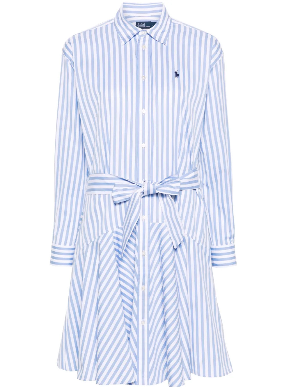 logo-embroidered striped shirt dress | Farfetch Global