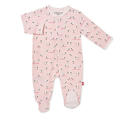 Magnetic Me Footie Pajamas Soft Modal Baby Girls Sleepwear Quick Magnetic Fastener Sleeper Baa Baa Baby Pink 3-6 Months | Amazon (US)