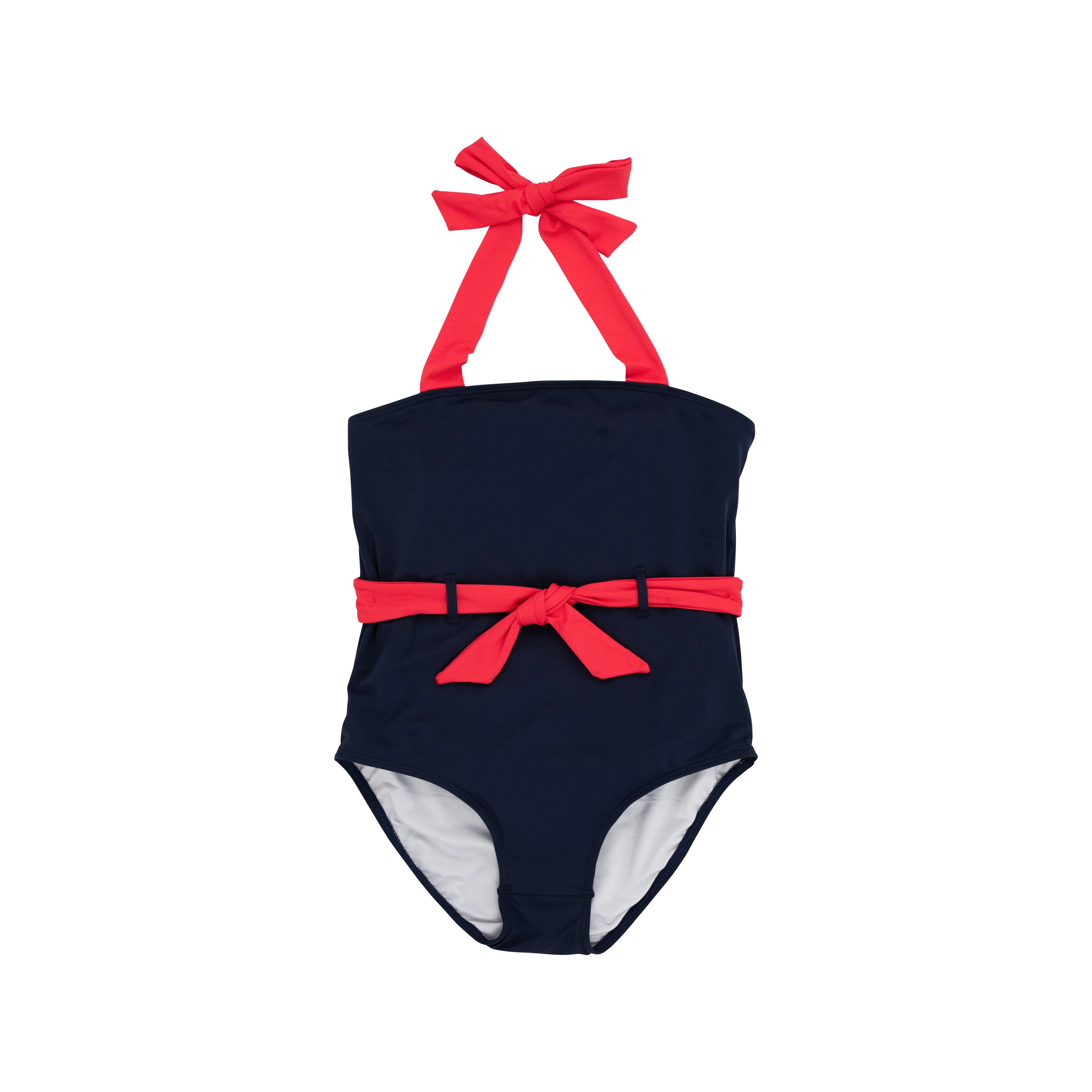 Palm Beach Bathing Suit - Nantucket Navy with Richmond Red | The Beaufort Bonnet Company