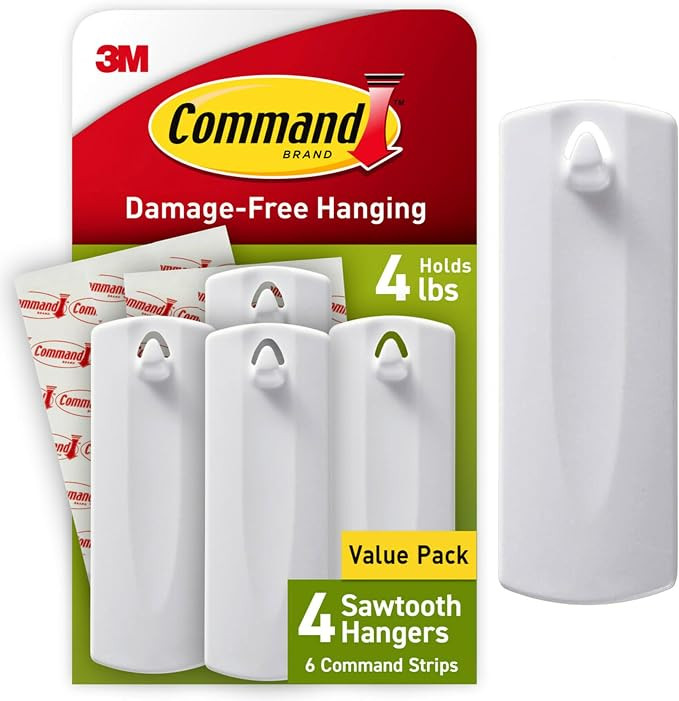 Command Sawtooth Picture Hangers, Damage Free Hanging Frame Hangers, No Tools Wall Hooks for Hang... | Amazon (US)