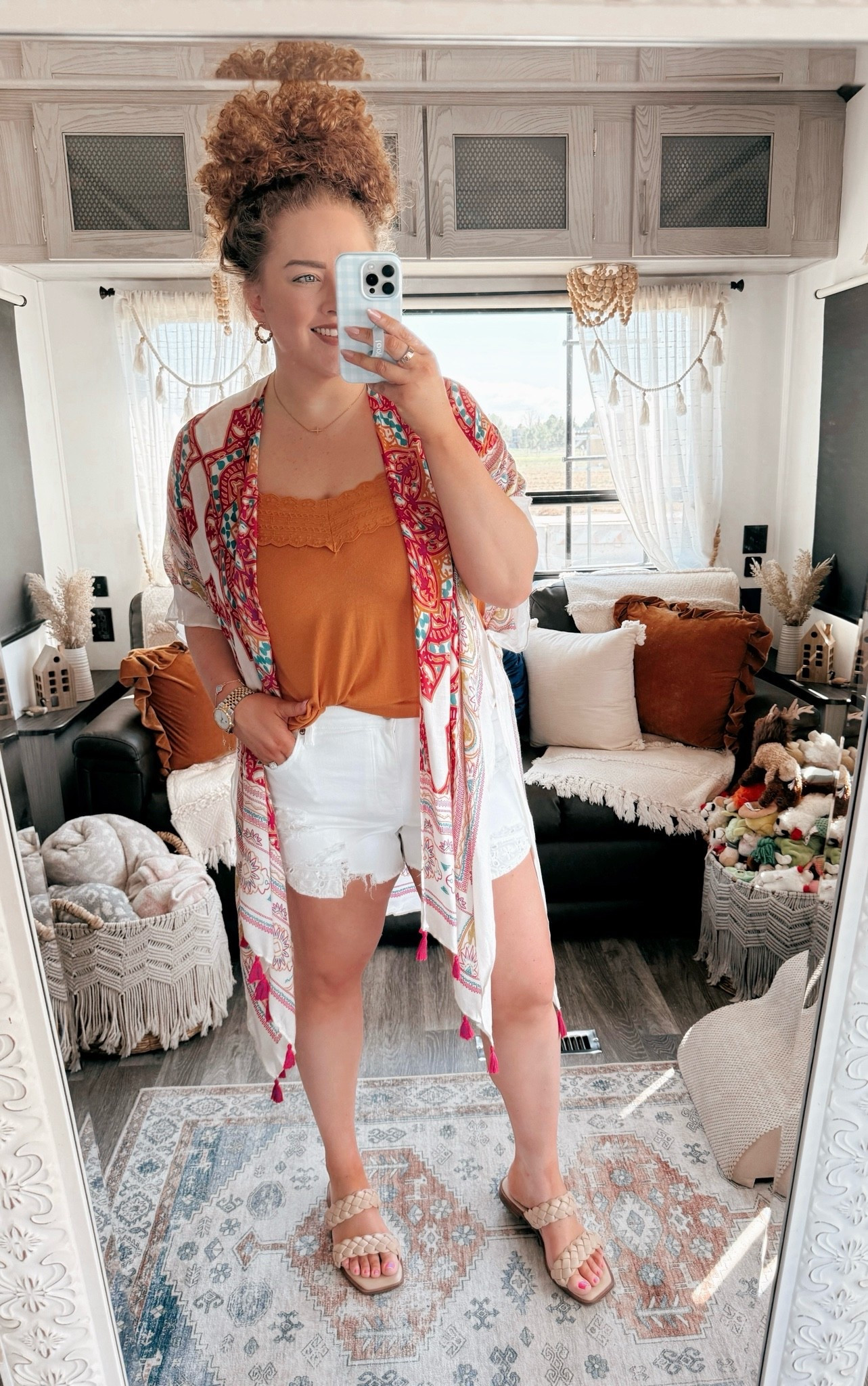 Sunshine layers and easy summer staples ☀️ This combo is giving effortless, throw on and go energy with pieces you’ll rewear all season long 🤍 mustard tank | printed kimono | white denim shorts | summer outfit | boho style | lightweight layers | casual summer look | neutral sandals | braided sandals | everyday outfit | effortless style | warm weather outfit | vacation outfit | easy outfit idea | spring summer fashion

#LTKootd #LTKgrwm #LTKdayinmylife