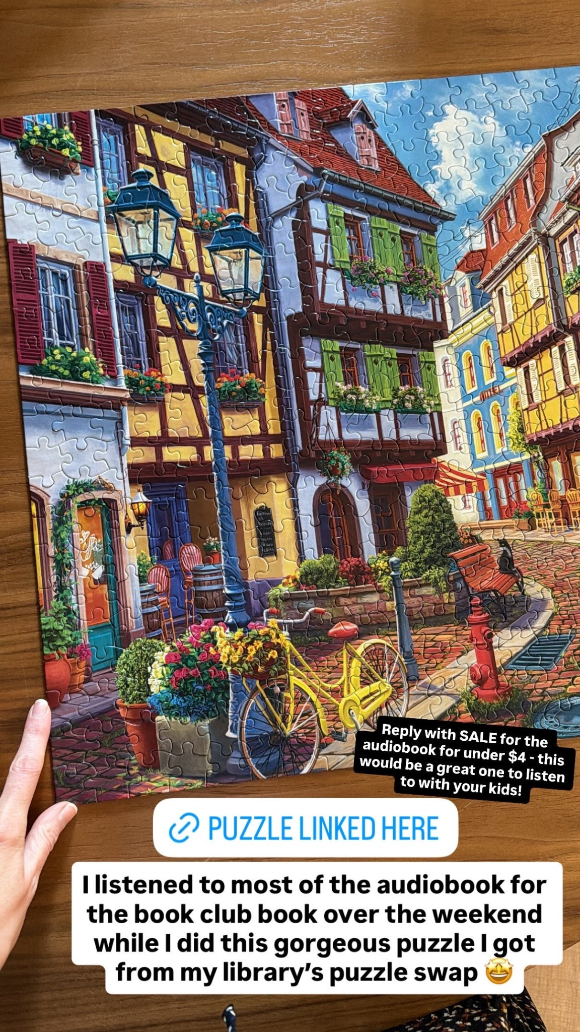 I listened to most of the August Everyday Reading Book Club book (which is on major sale right now) while I finished this puzzle! 🧩