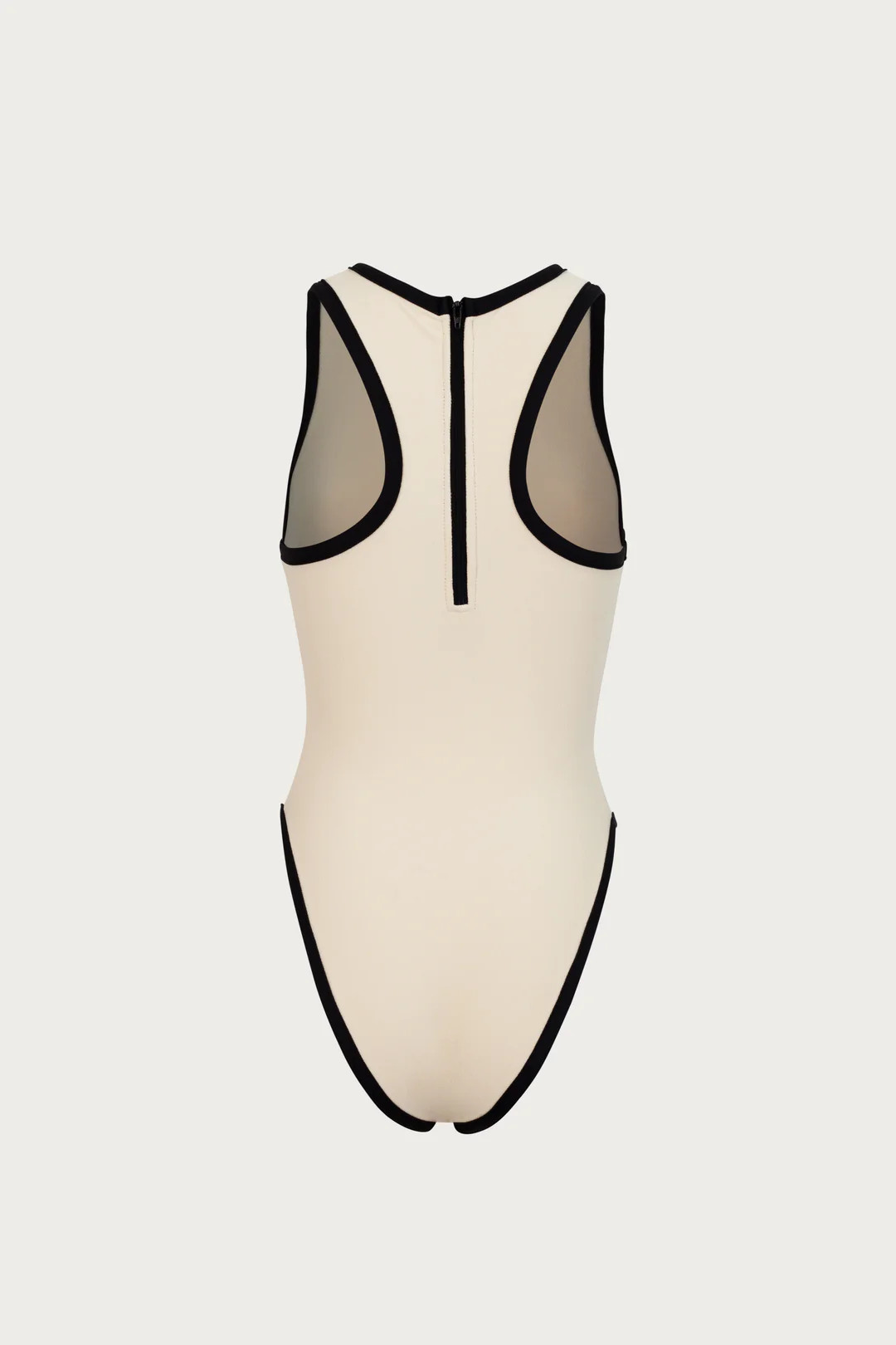 Tank One Piece (Faux Suede Cream/Black) | SAME