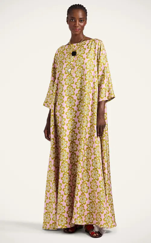 La DoubleJ Muumuu Dress Round Neck Caper Pink at Nordstrom, Size X-Large | Nordstrom