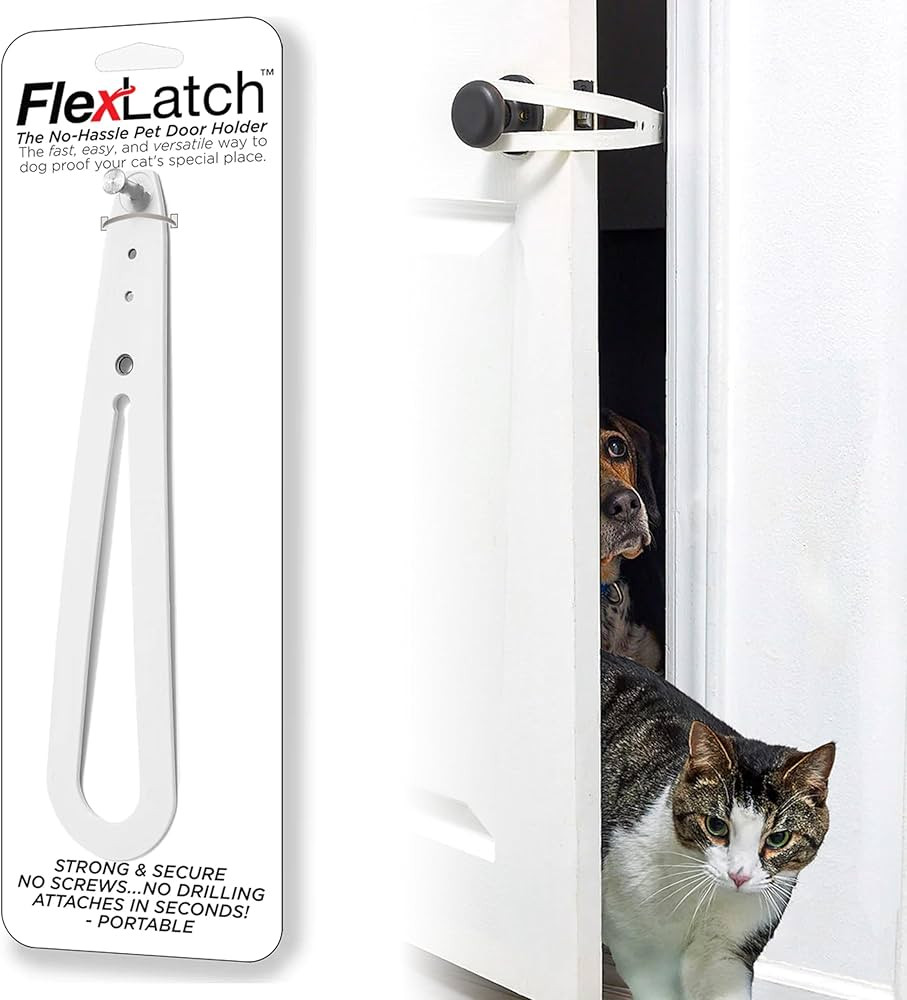 Cat Door Holder Latch - Bright White Cat Door Alternative Installs Fast Flex Latch Strap Let's Ca... | Amazon (US)