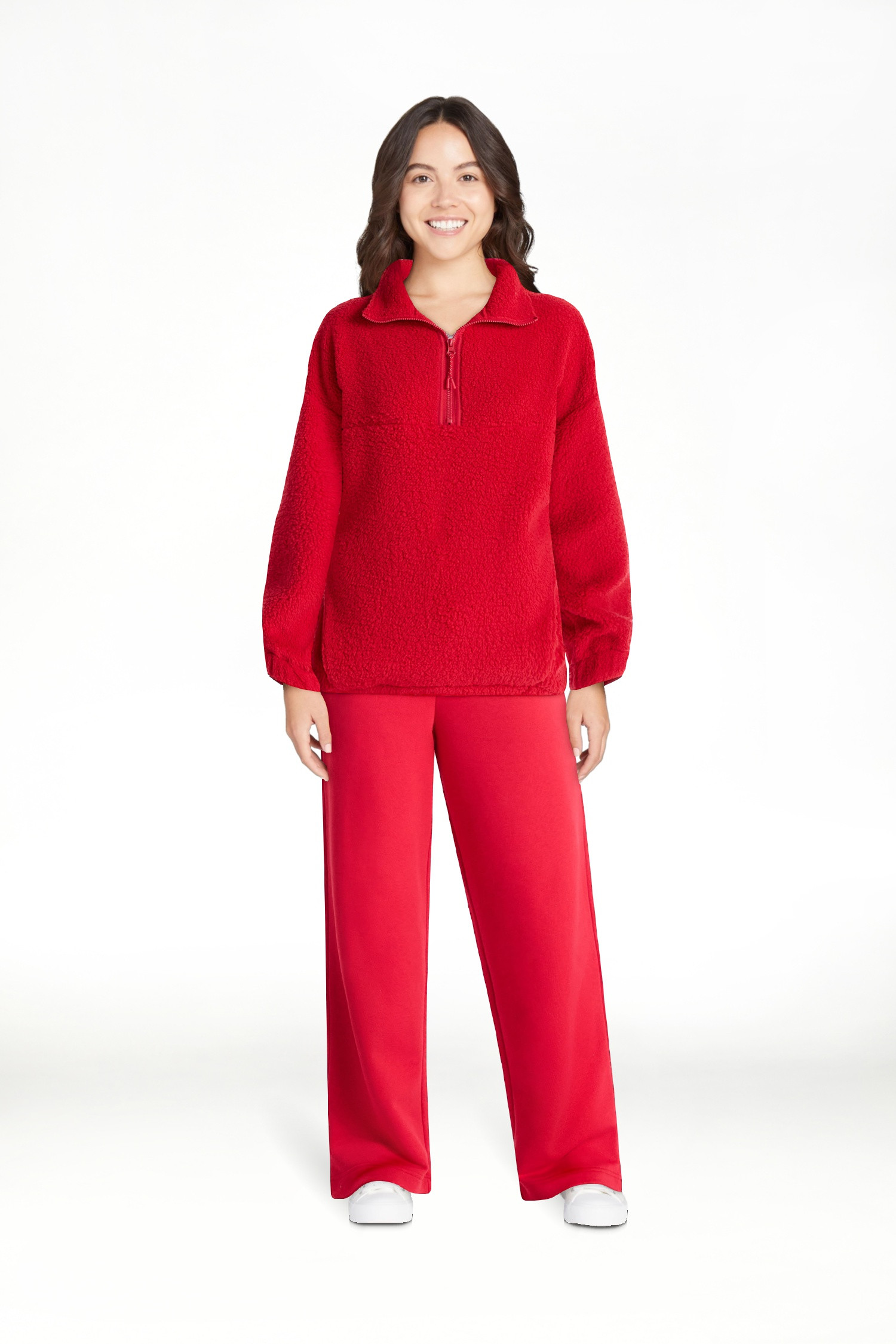 No Boundaries Plush Half-Zip Pullover, Women's and Plus | Walmart (US)
