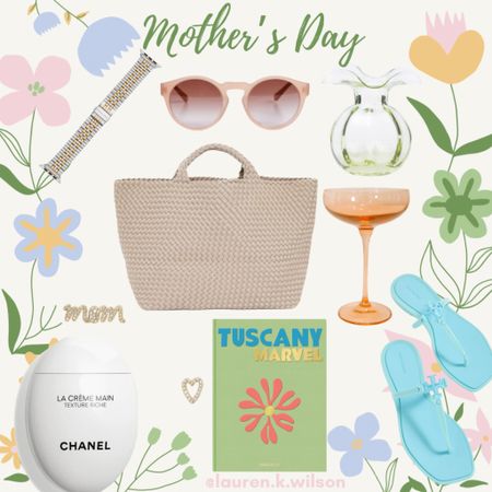 Mother’s Day gift guide. Mother’s Day gift idea for you. Mother’s Day gifting. Gifts for you. Estelle wine glasses. Coffee table book. Travel bag. Michael Korr’s Apple Watch band. Vietri vase. Chanel hand lotion. Mom Kate Spade studs. Tory Burch sandals for pool or beach 

#LTKSeasonal #LTKGiftGuide #LTKunder100