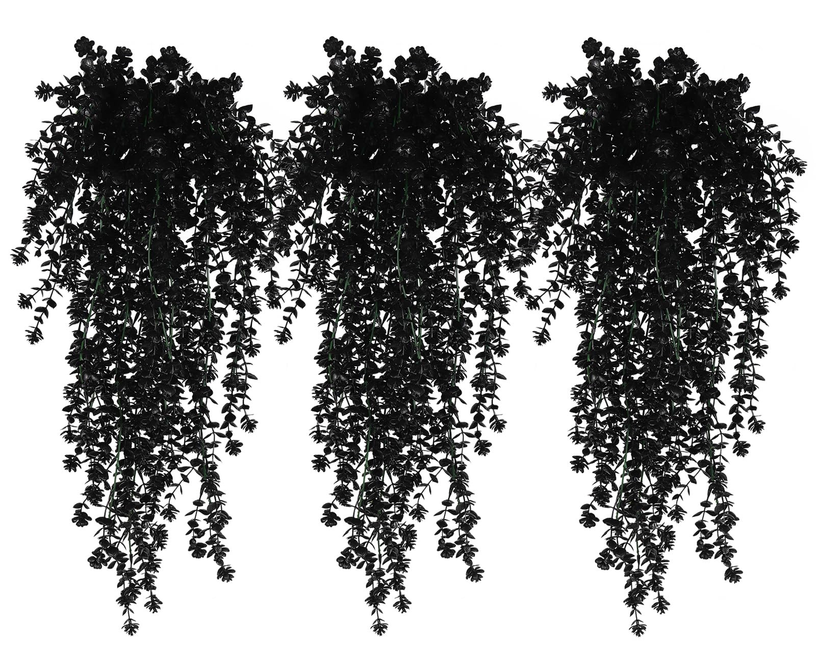 Black Hanging Flowers Faux Hanging Plants Black Artificial Hanging Plant Fake Greenery Faux UV Re... | Amazon (US)