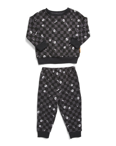 Toddler Boys 2pc Checkered Skeleton Sweatshirt And Joggers Set | Marshalls