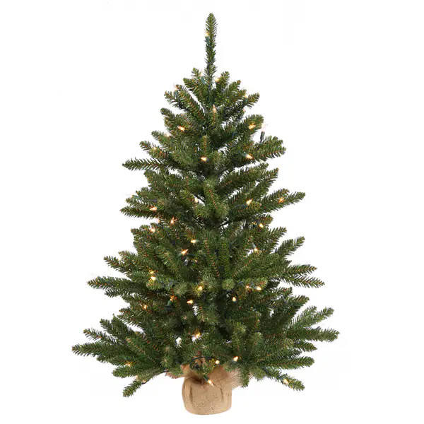 Vickerman Green Plastic 24-inch Anoka Pine Artificial Christmas Tree with 35 Clear Lights - Bed B... | Bed Bath & Beyond