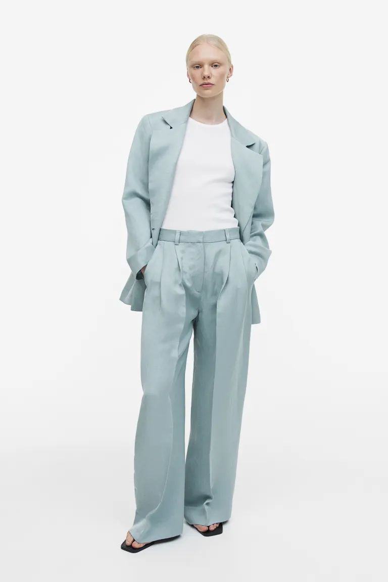 Linen-blend tailored trousers | H&M (UK, MY, IN, SG, PH, TW, HK)