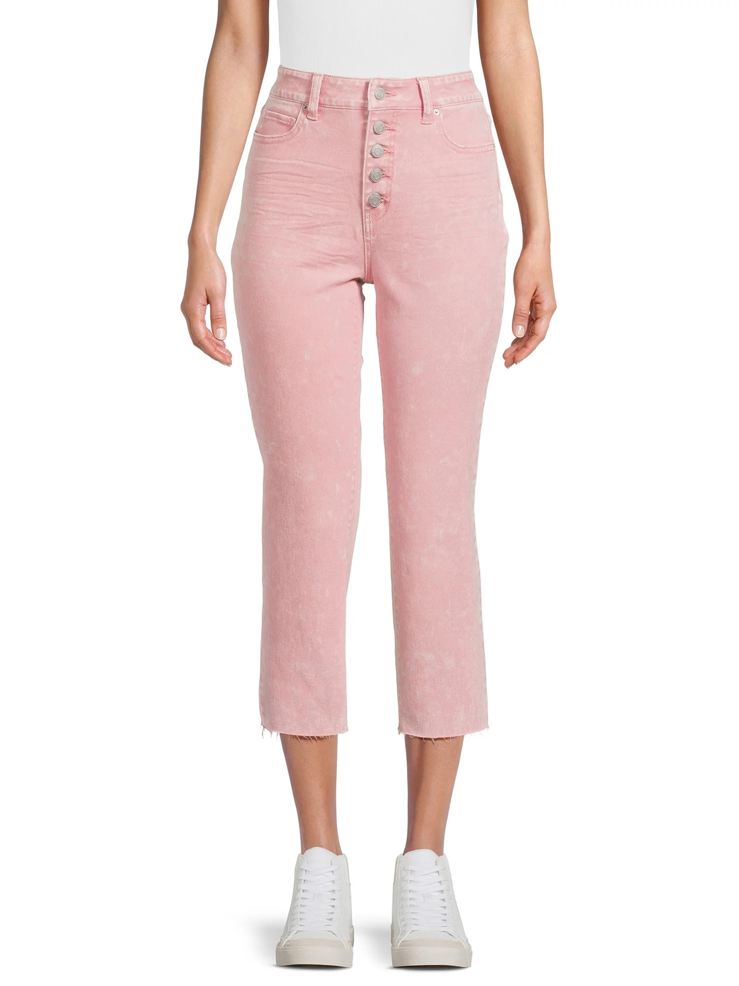 Time and Tru Women's High Rise Straight Crop Jeans, 25” Inseam, Sizes 2-37 | Walmart (US)