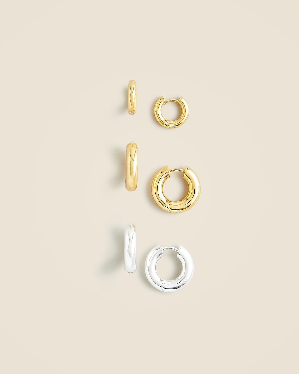 top rated4.7Summary of 31 reviewsMetallic hoop earrings set-of-three | J. Crew US
