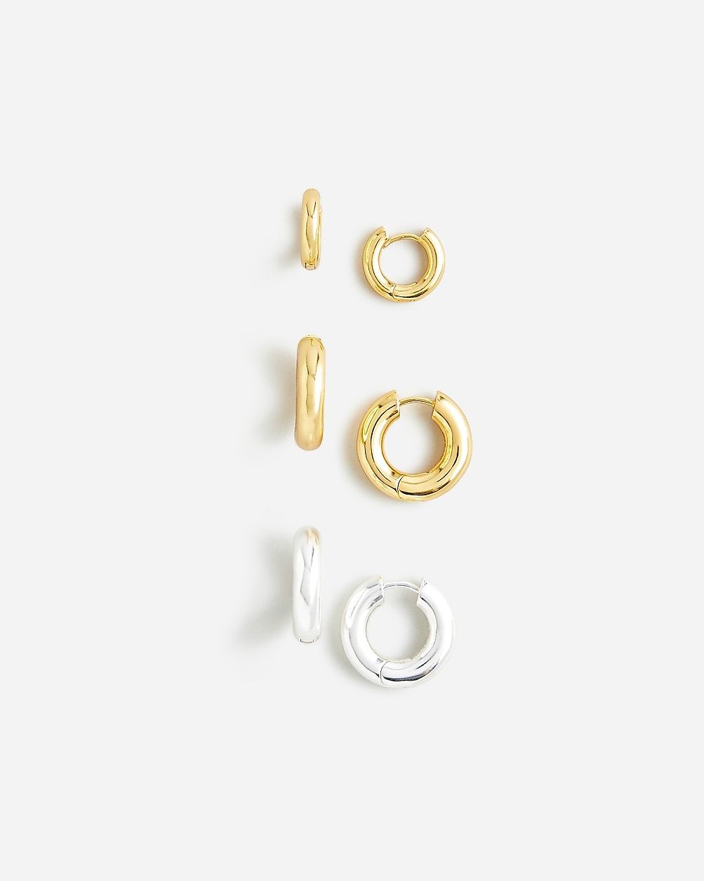Metallic hoop earrings set-of-three | J.Crew US