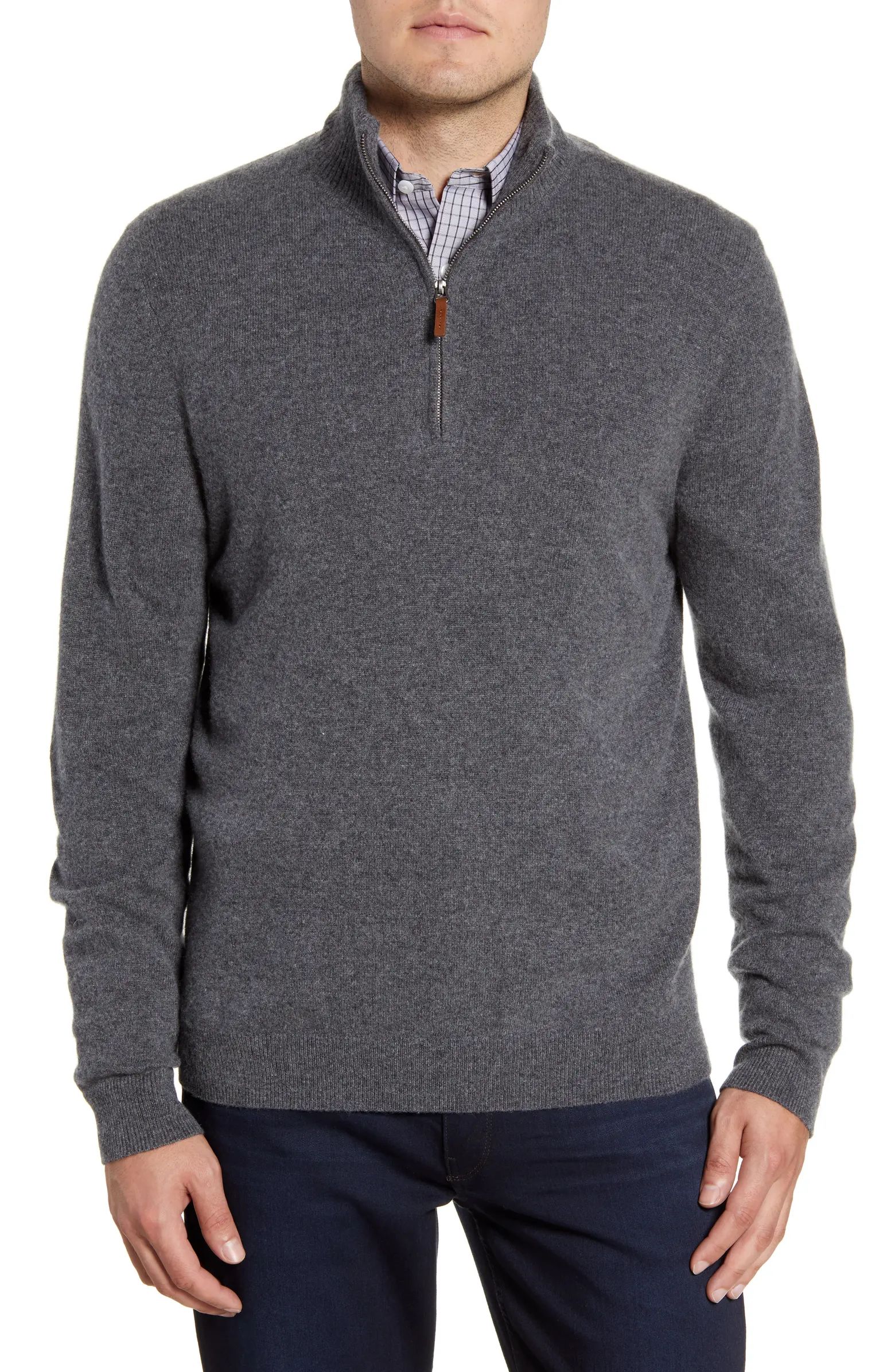 Men's Shop Regular Fit Cashmere Quarter Zip Pullover | Nordstrom