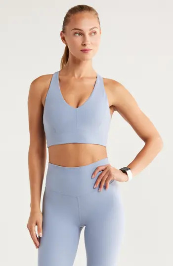 Studio Luxe V-Neck Racerback Sports Bra | Nordstrom