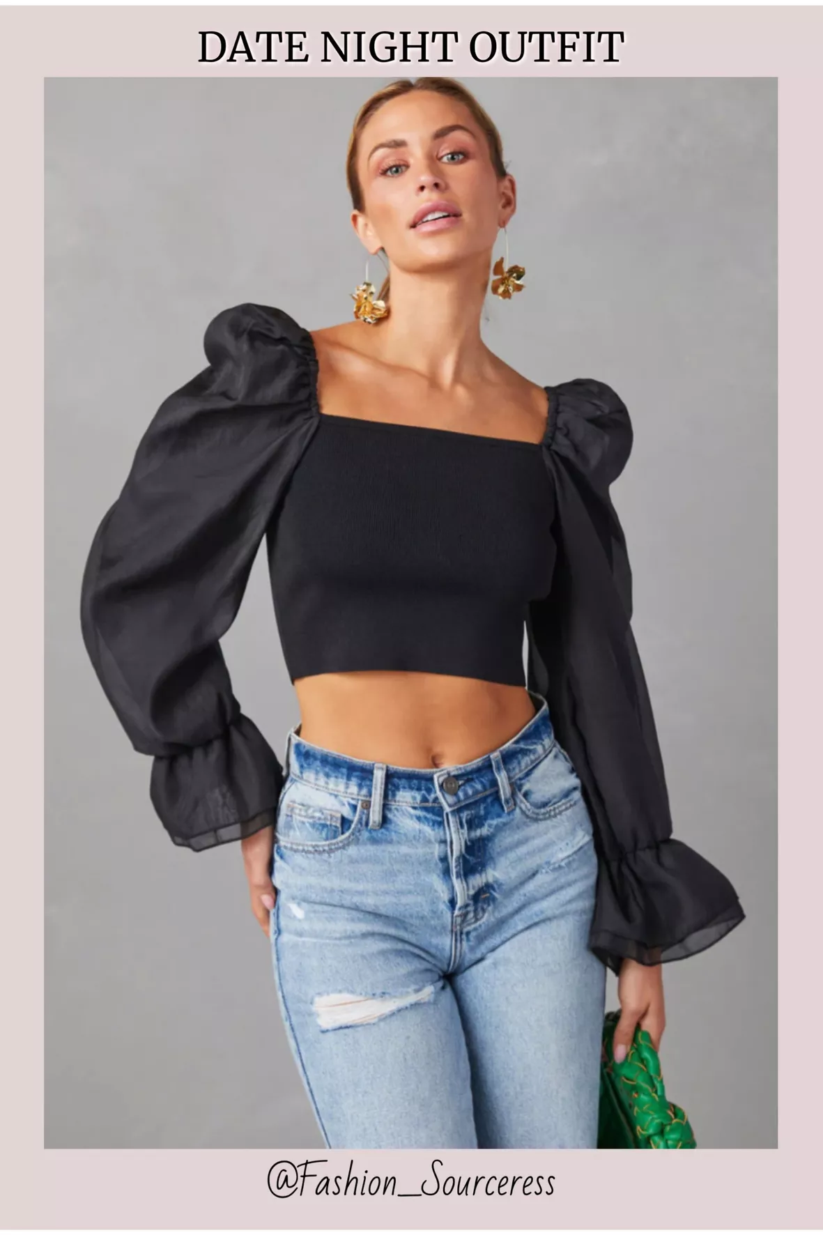 Chantelle Statement Sleeve Crop … curated on LTK