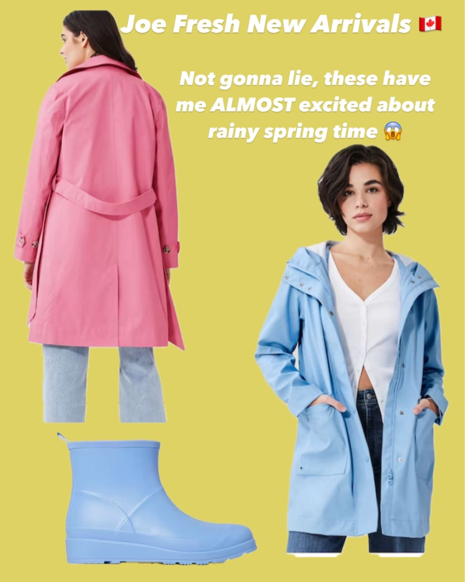 Spring ☔️ ready with these Joe fresh new arrivals! How gorgeous are the pastel pink and blue rain coats?! And matching rain boots?! Count me in! - Joe fresh fashion - womens fashion - spring outfit - spring style - affordable fashion - everyday outfit - Canadian 

#LTKstyletip #LTKfindsunder100 #LTKfindsunder50