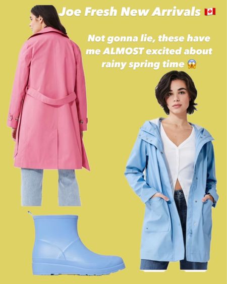 Spring ☔️ ready with these Joe fresh new arrivals! How gorgeous are the pastel pink and blue rain coats?! And matching rain boots?! Count me in! - Joe fresh fashion - womens fashion - spring outfit - spring style - affordable fashion - everyday outfit - Canadian 

#LTKstyletip #LTKfindsunder100 #LTKfindsunder50