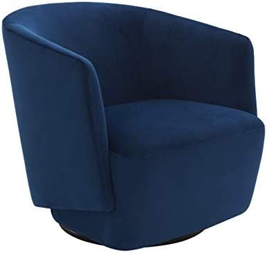 Amazon Brand - Rivet Coen Modern Velvet Upholstered Accent Swivel Chair, 30"W, Ink Blue | Amazon (US)