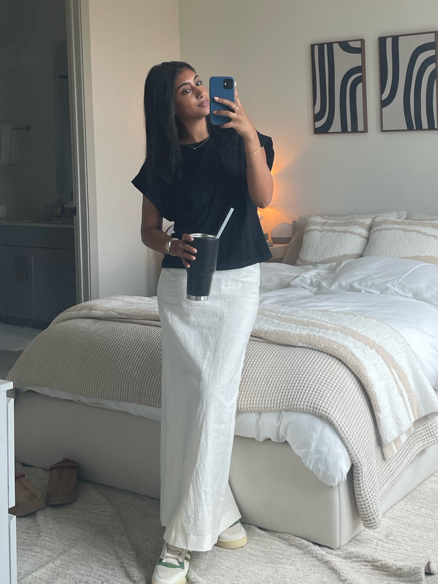 A simple work outfit today! Perfect for WFH or to a coffee shop like I did :) Paired my favorite linen skirt with a muscle-ish tee and my sneakers 

#LTKstyletip #LTKSeasonal #LTKshoecrush