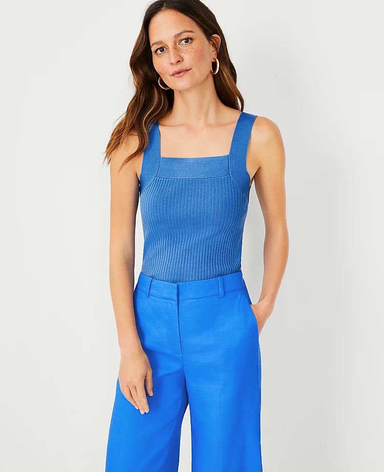 Ribbed Square Neck Sweater Shell | Ann Taylor (US)