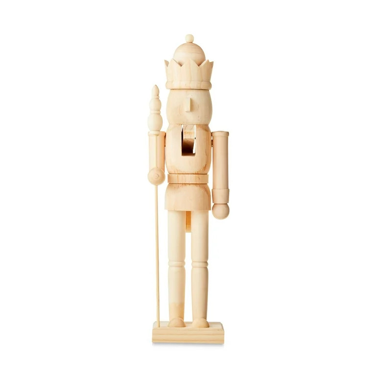 Christmas Wood Natural Color Nutcracker Tabletop Decoration, by Holiday Time | Walmart (US)