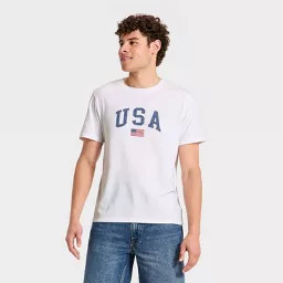 Men's Short Sleeve 'USA' Graphic T-Shirt - Goodfellow & Co\u2122 White L | Target