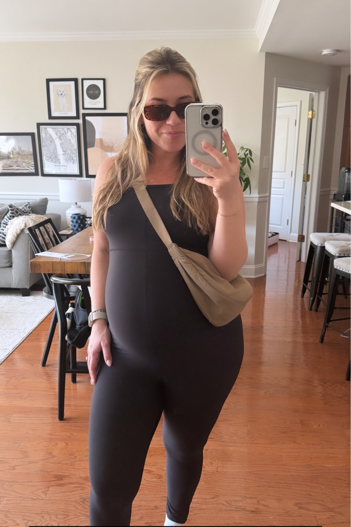 A #Bumpsuit for 1/4 of the price!! I love this one so much more than the higher priced maternity jumpsuit. 

#LTKbaby #LTKActive #LTKbump