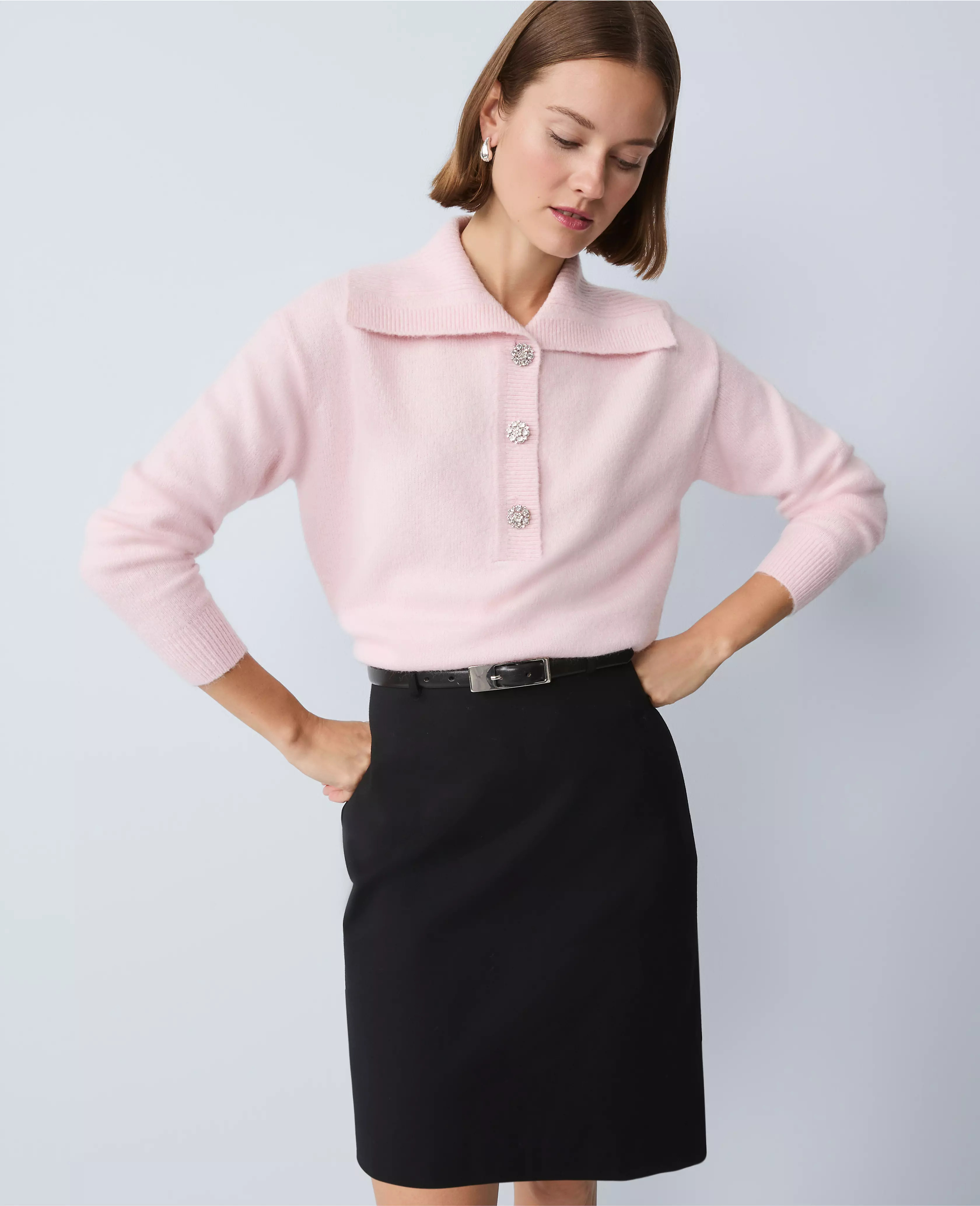 Petite Polo Sweater | Ann Taylor