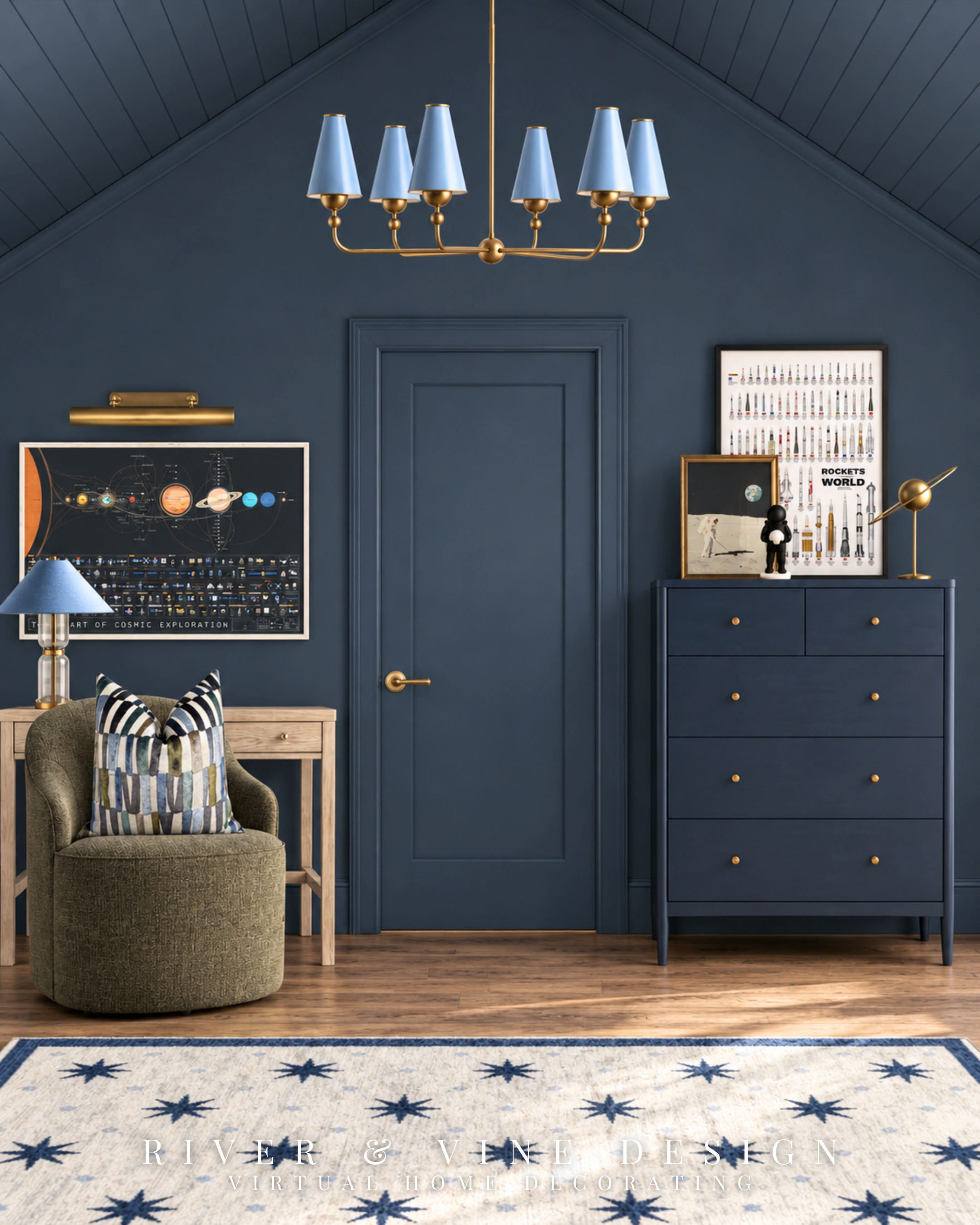 They want a space bedroom. You want furniture you won’t have to replace when their next obsession arrives. 🚀

For a kids’ bedroom that can grow with them, start with the pieces that work beyond the theme: a navy dresser, a simple wood desk, and an upholstered accent chair. Then bring their interests into the artwork and accessories.

Here, framed space prints and a planet sculpture give the room its personality. The blue lighting and olive chair tie into the wider palette, so everything feels considered—even without matching every piece.

Start with the desk and dresser from this edit, then layer in the details your child loves now.

navy kids bedroom furniture, kids bedroom desk ideas, navy dresser, olive green accent chair, space wall art, blue and brass lighting, space themed bedroom decor

I may receive a commission from purchases made through my links. 

 #LTKHome #LTKKids