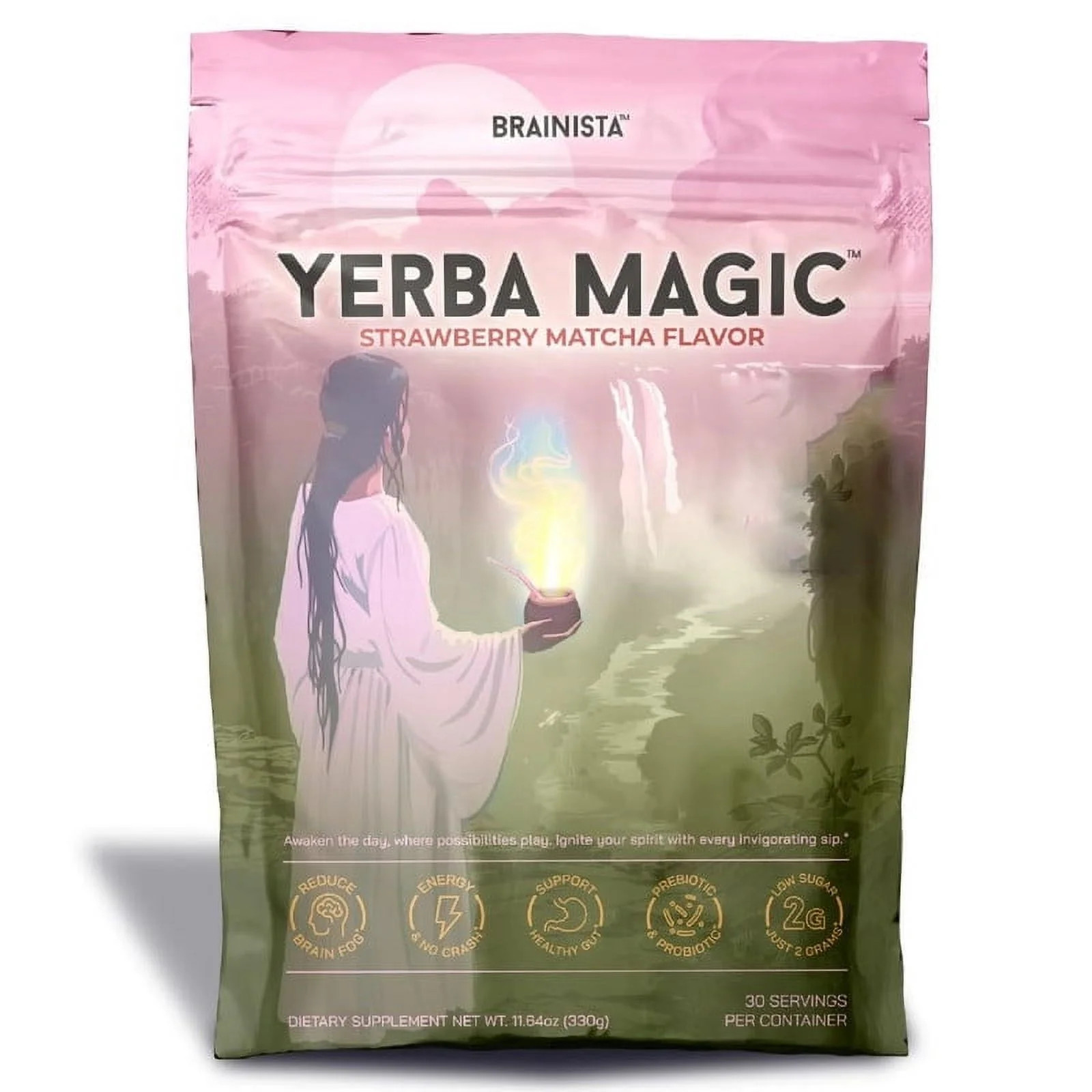 Yerba Magic | Yerba Mate Instant Tea Powder | Strawberry-Matcha Flavor | 30 Servings-- 1 PACK | Walmart (US)
