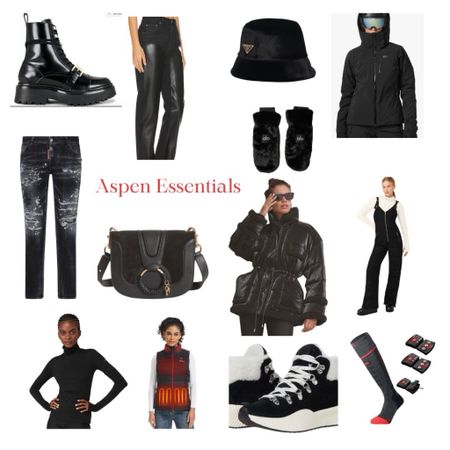 I’m in Aspen for the week & here are some of my fashion favorites for apres  & some essentials for staying warm on the slopes! Also got to check out the Revolve pop up which was super cute. I linked the denim & leather AGOLDE pants I got. So cute! 
