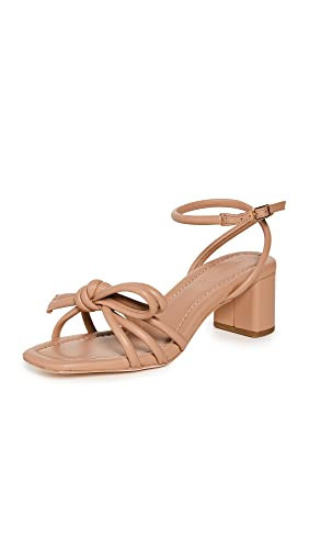 Loeffler Randall Women's Mikel Leather Bow Mid-Heel Sandals, Dune, 7 Medium US | Amazon (US)