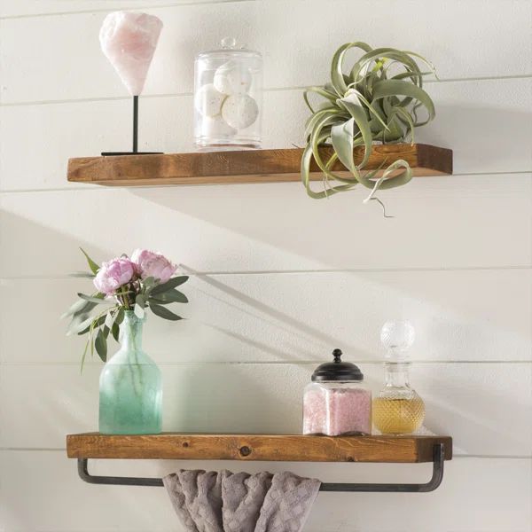 Drew 2 Piece Pine Floating Shelf | Wayfair North America