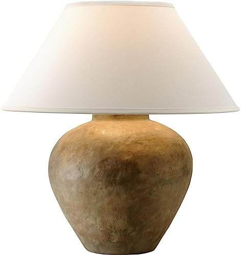 Troy Lighting PTL1009 Calabria - One Light Table Lamp, Reggio Finish with Off-White Linen Shade 2... | Amazon (US)