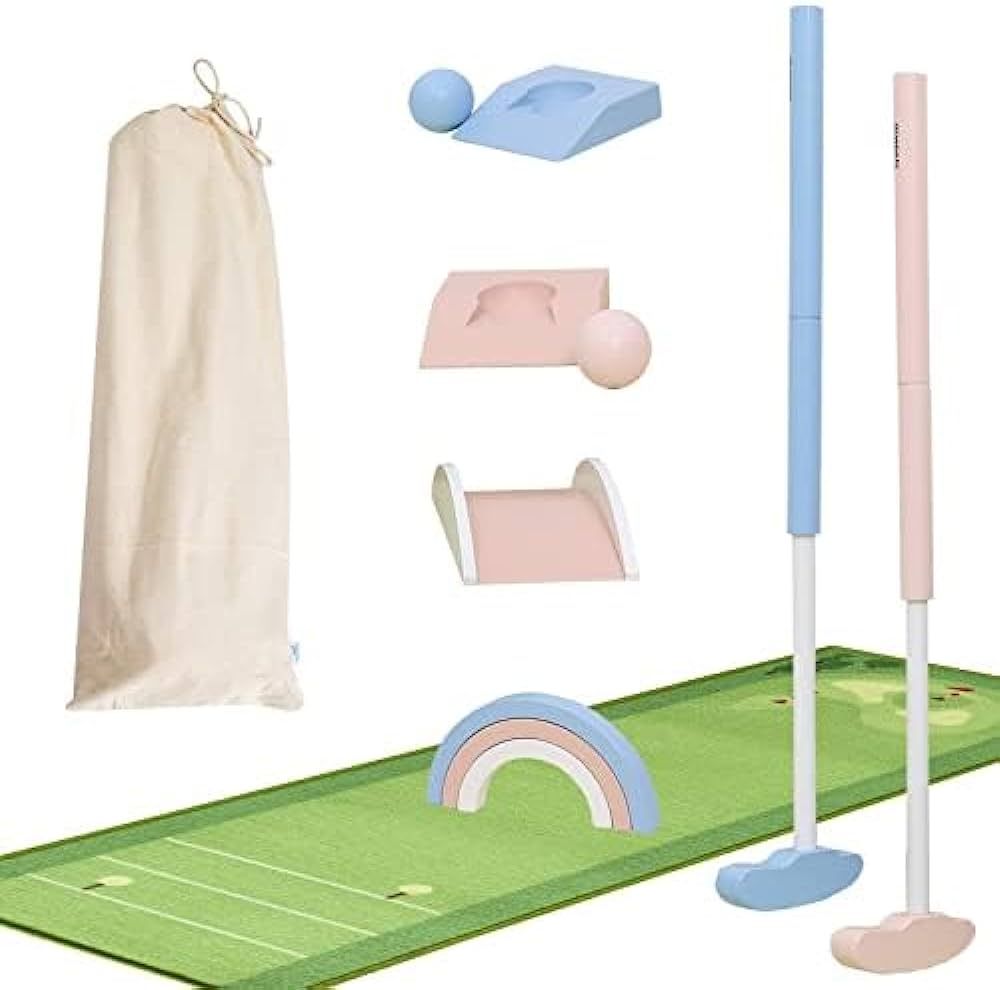 Asweets Mini Wooden Golf Set for Kids 3-12 Age,Macaroon Toddler Mini Golf Clubs,Children Putters ... | Amazon (US)
