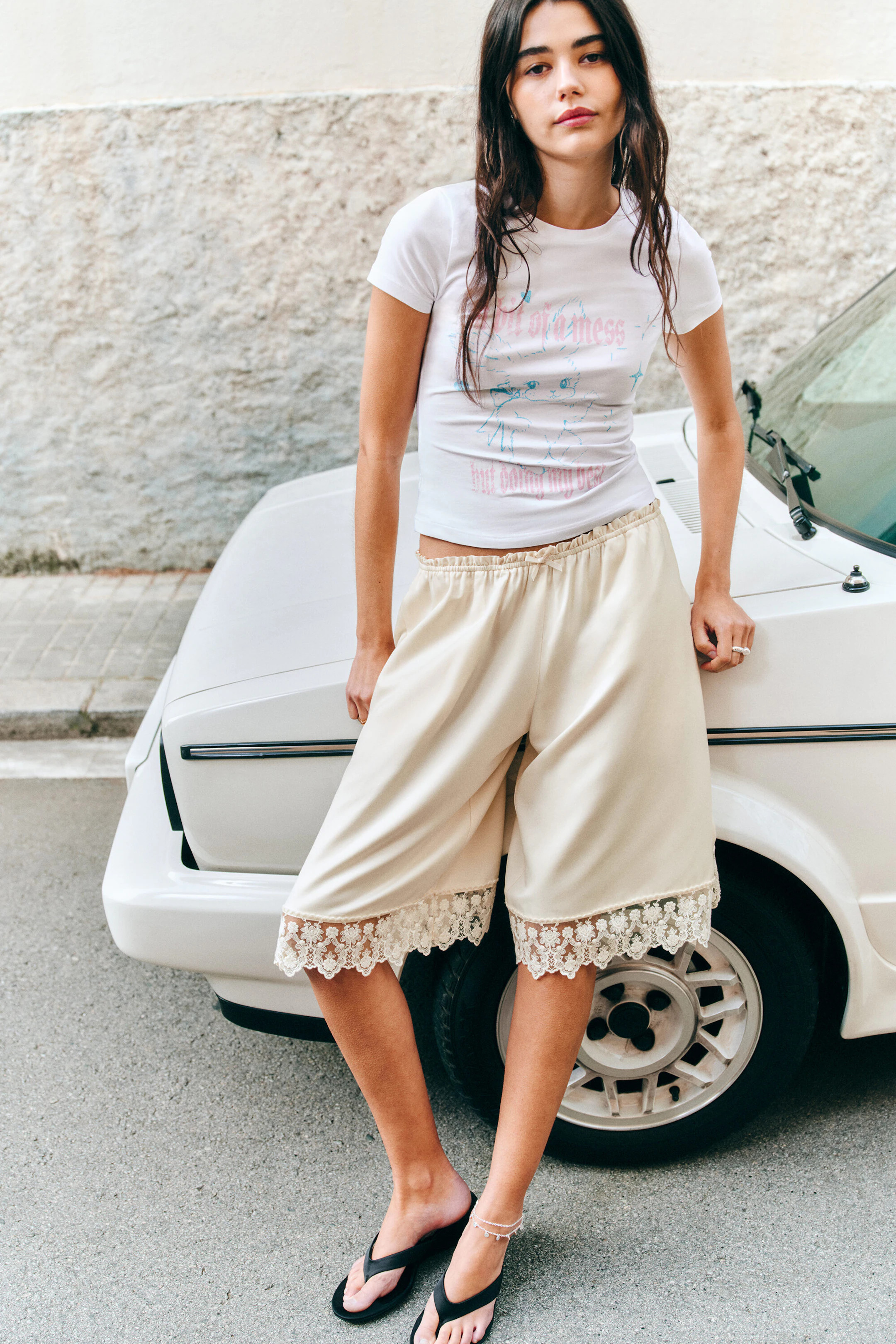 Satin Lace Shorts | Weekday