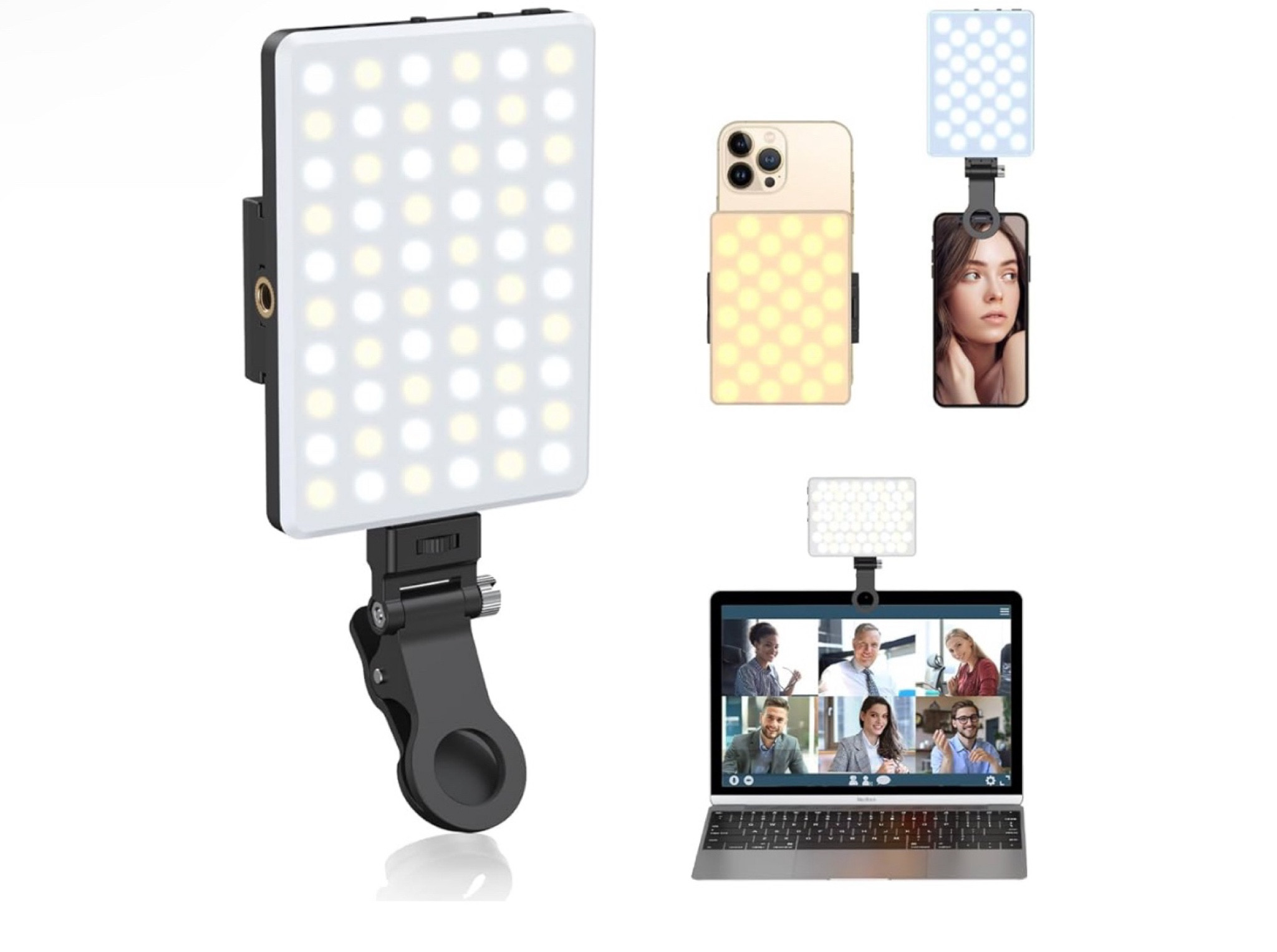 Selfie light I use when filming beauty content or outfits indoors. Portable and convenient  
