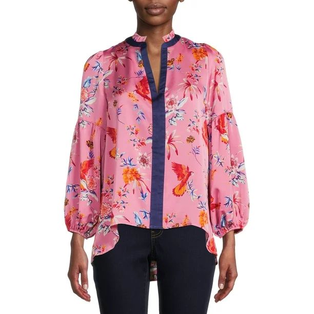 The Pioneer Woman V-Neck High-Low Blouse, Women’s | Walmart (US)