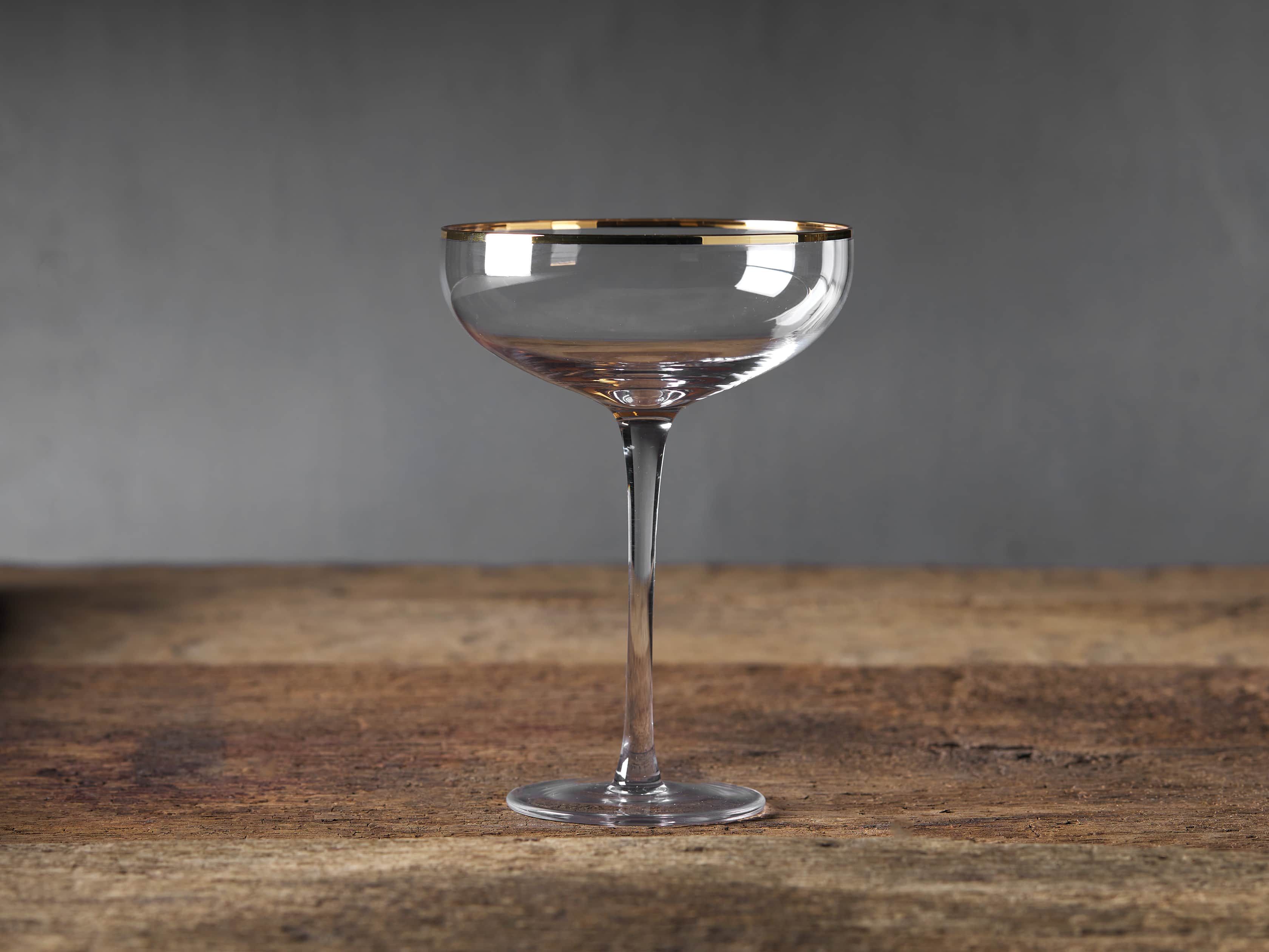 Gold Rimmed Martini Glass (Set of 4) | Arhaus