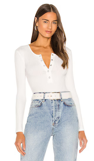 Lina Bodysuit in White | Revolve Clothing (Global)